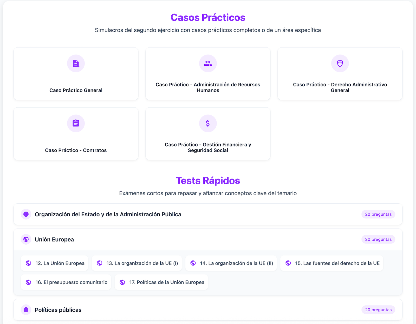 Casos prácticos interactivos